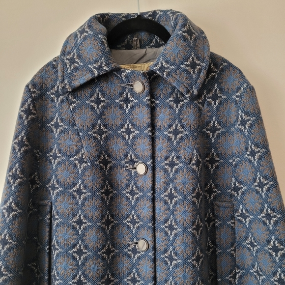 Vintage Welsh Wool Tapestry Cape Dillad Corwgl Coracle Clothes - Picture 6 of 16